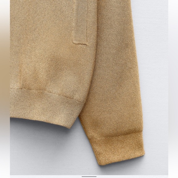 ZARA KINT BOMBER CARDIGAN WITH METALLIC THREAD Size M/L NWT - Picture 6 of 7